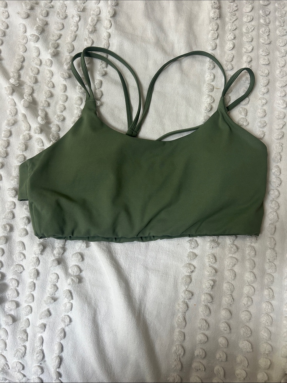 Fabletics Olive Green Double-Strap Sports Bra